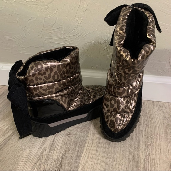 NWOT kate spade New York frosty boots animal print water resistant boots - Picture 2 of 8